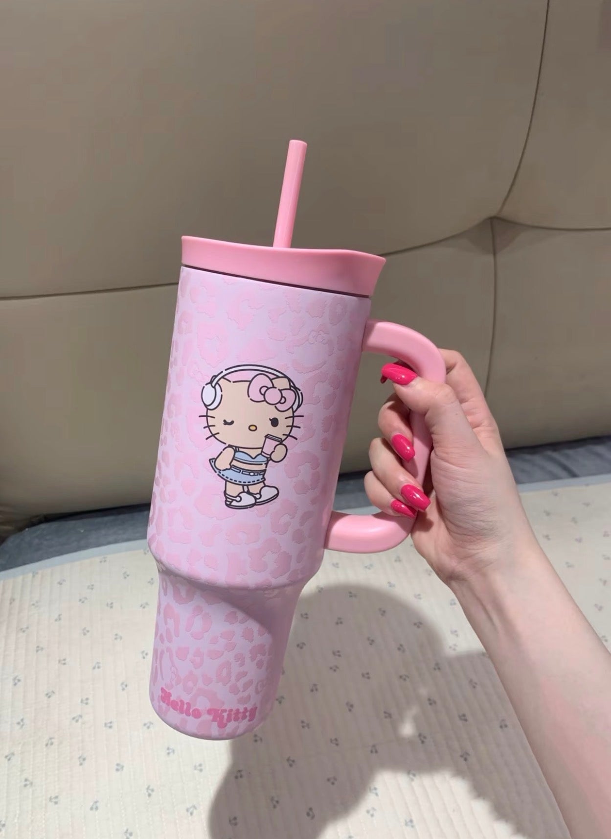 TBH x Pink Leopard Hello Kitty Thermos