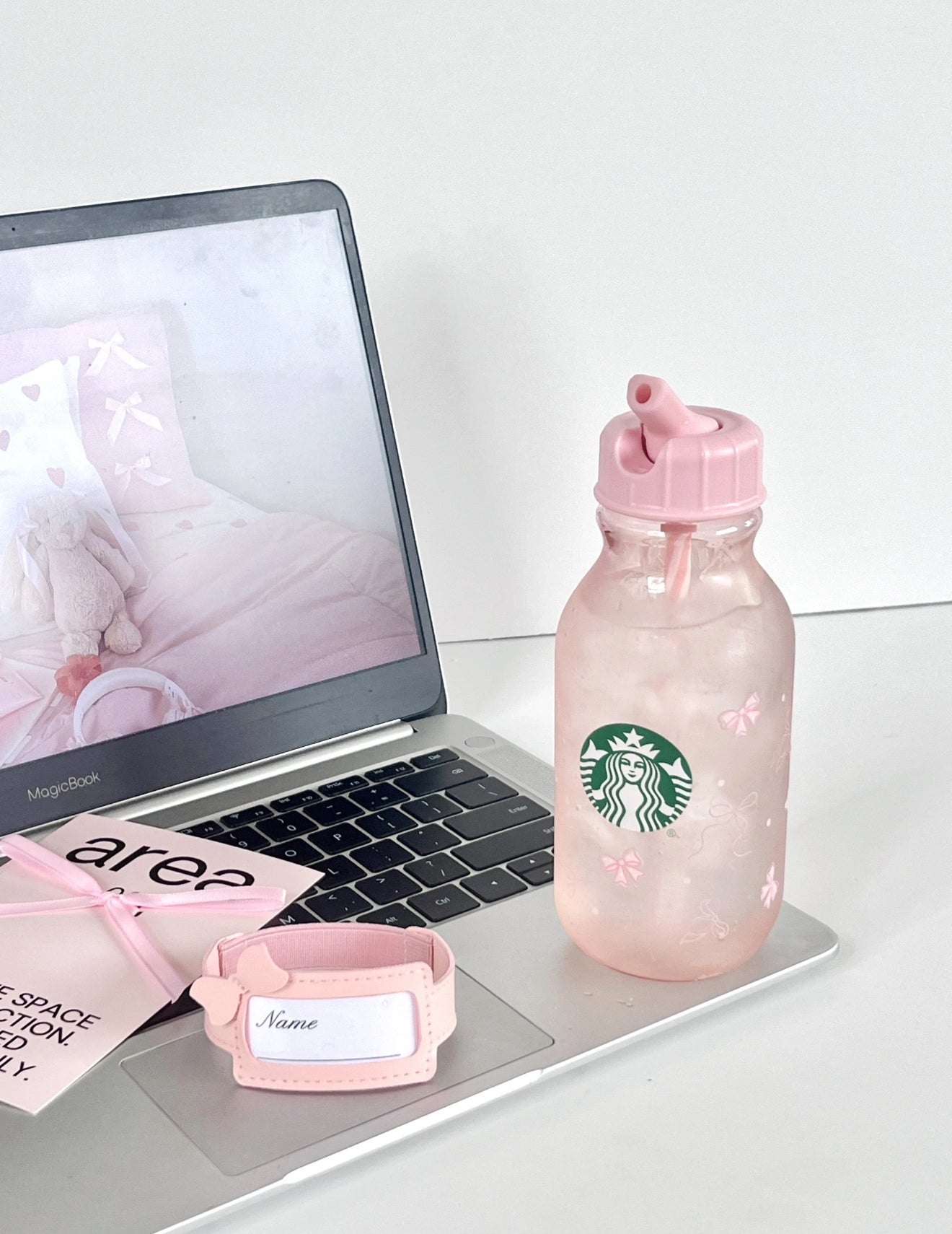 Starbucks Pink Ribbon Straw Clear Glass