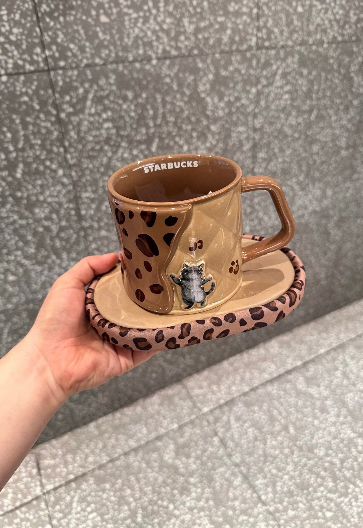Starbucks Leopard Mug with Coaster