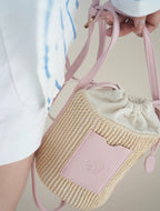 Starbucks Pink Rattan Bag