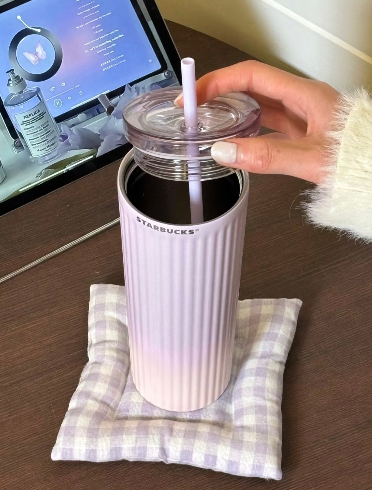 Starbucks Sakura Slim Purple Straw Tumblr