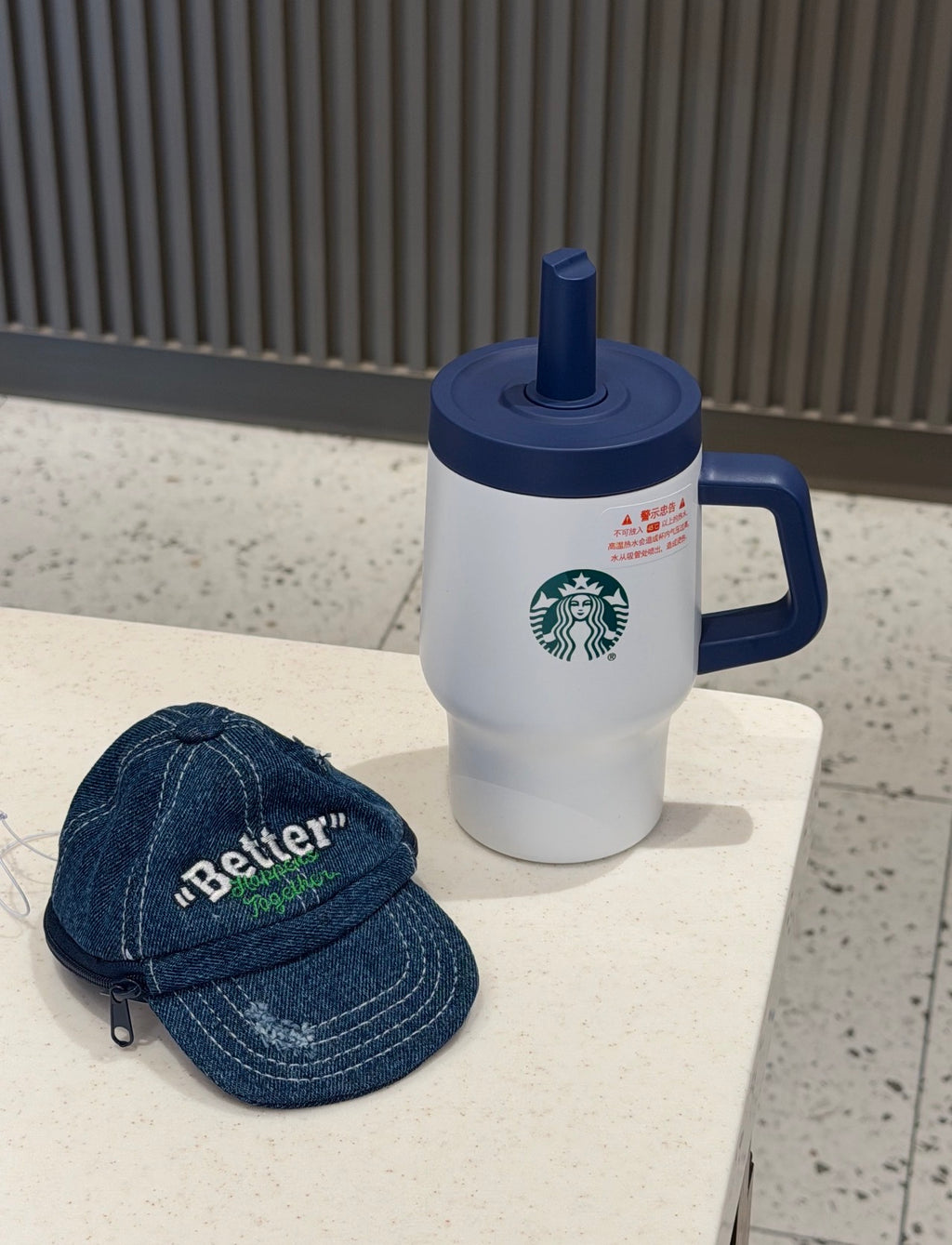 Starbucks Denim Straw Tumblr with Lanyard