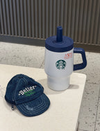 Starbucks Denim Straw Tumblr with Lanyard