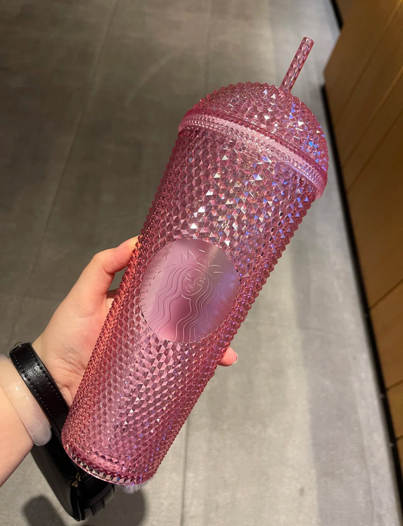 Starbucks Crystal Pink Glass Tumblr