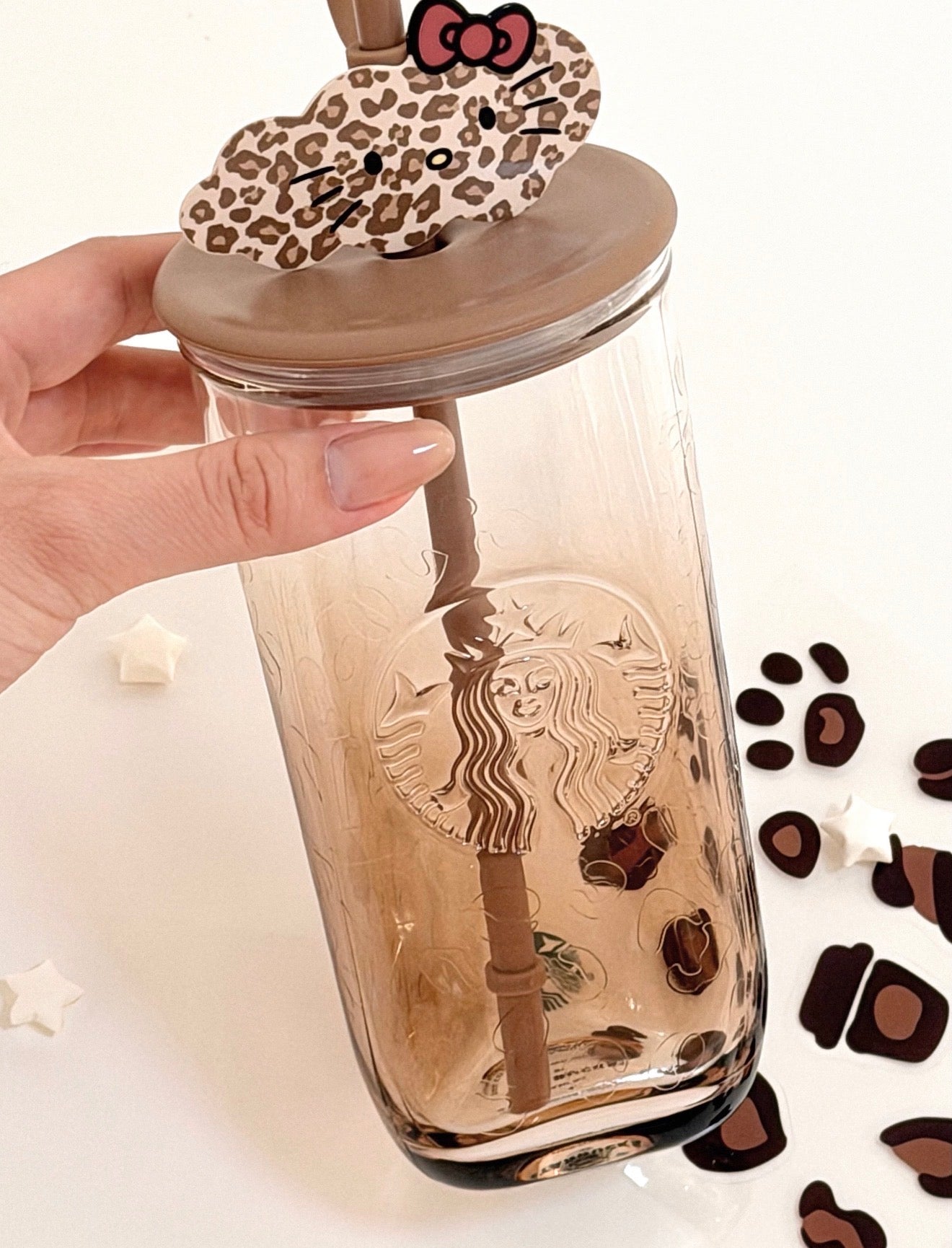 Starbucks Leopard Glass Tumblr