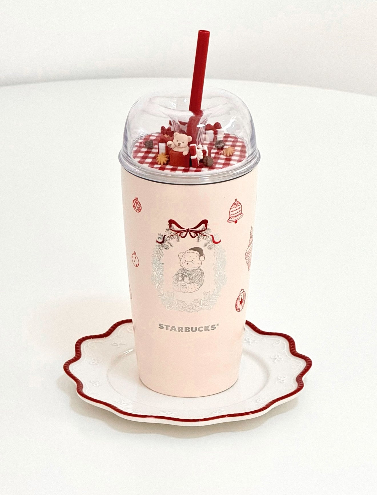 Starbucks Christmas Bear Picnic Straw Tumblr