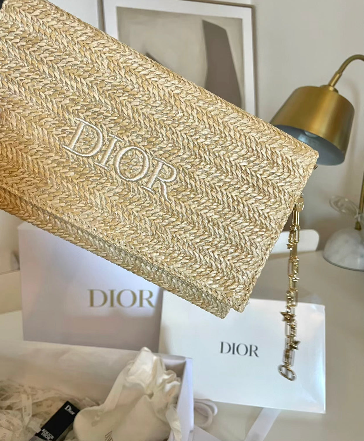 Dior Straw Bag