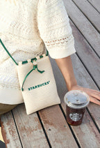 Starbucks Green Rattan Bag