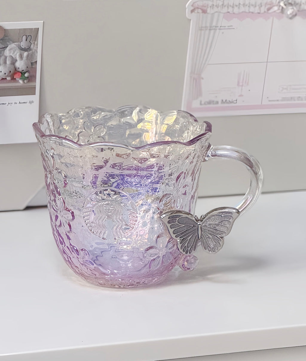 Starbucks Sakura Butterfly Glass Cup