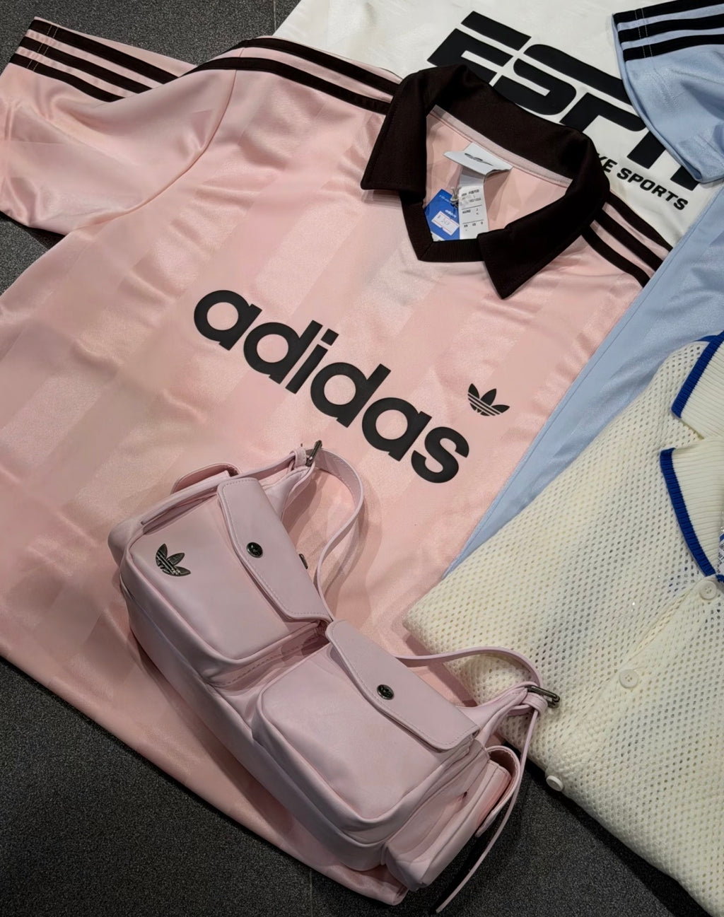 Adidas Leather Shoulder Bag Pink
