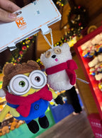 Minions Bob & Tim Snowman Keychain