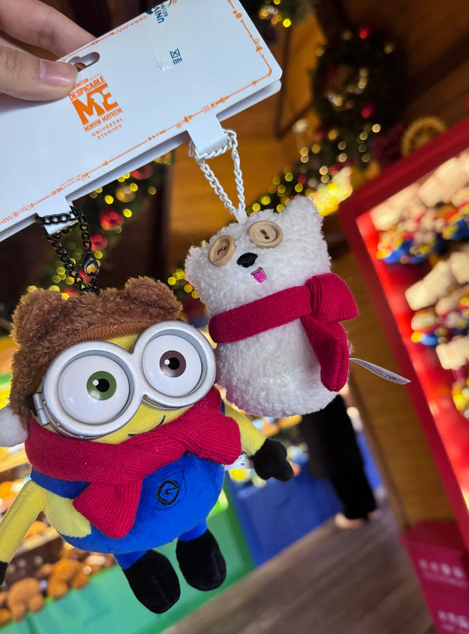 Minions Bob & Tim Snowman Keychain