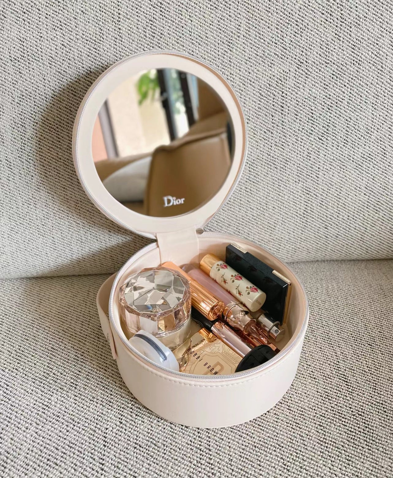 Dior Pink Round Vanity Bag