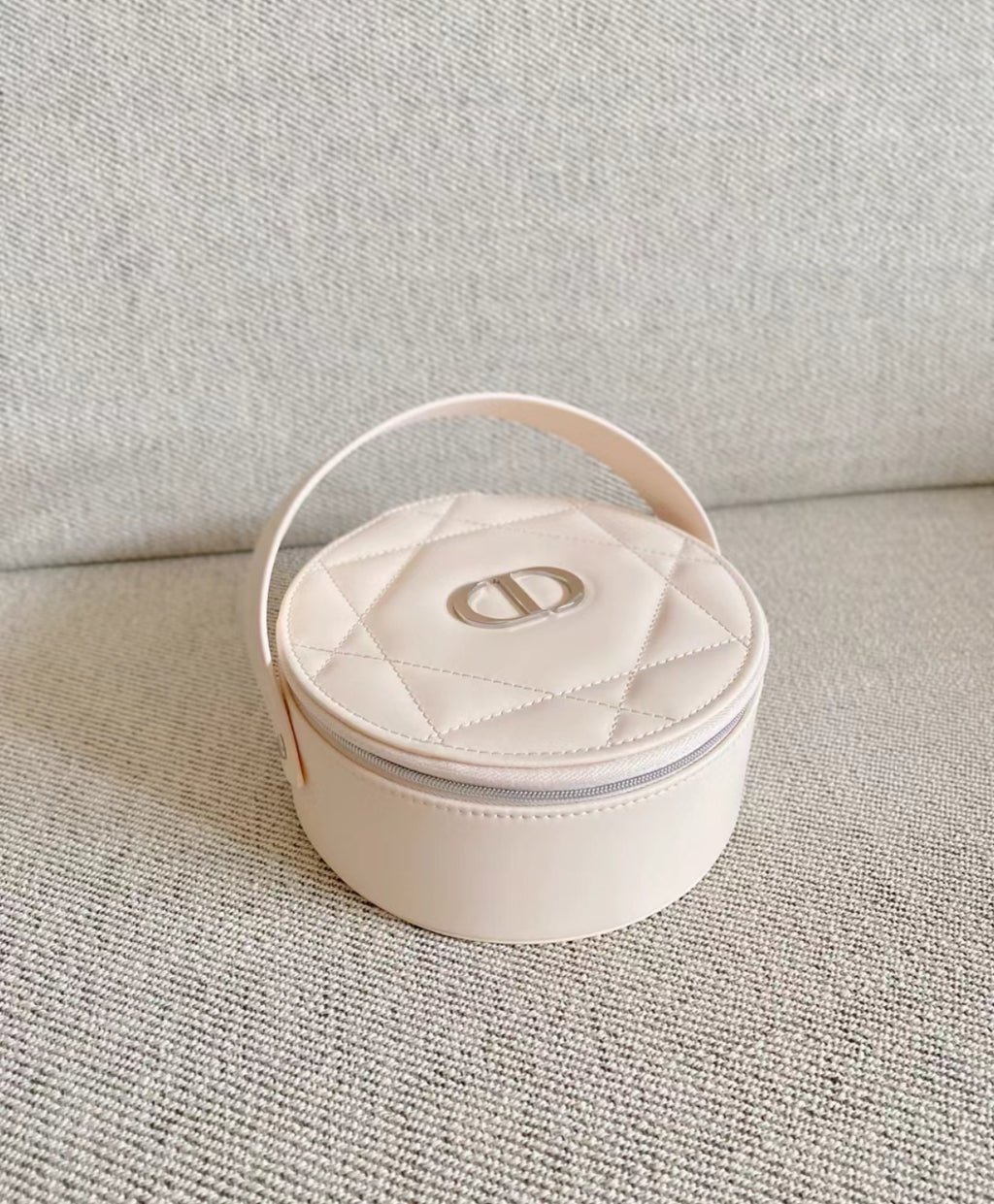 Dior Pink Round Vanity Bag