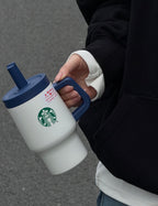 Starbucks Denim Straw Tumblr with Lanyard