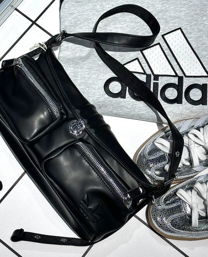 Adidas Black Leather Shoulder Bag