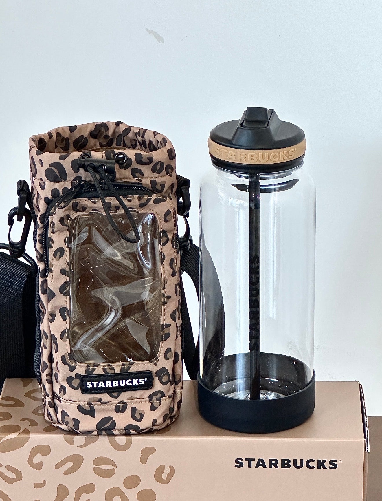 Starbucks Leopard Drinking Bottle with Cover