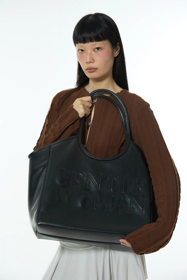 GentleWoman Black Carryall PU Tote Bag
