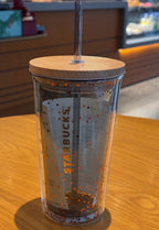 Starbucks All Black Starry Straw Glass Tumblr