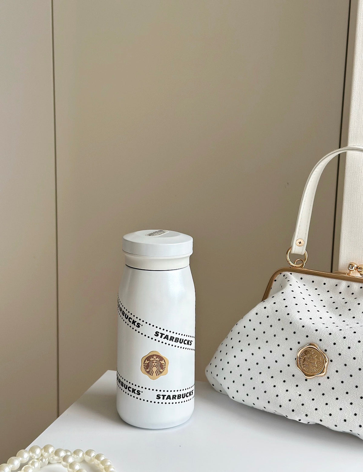 Starbucks x Polka Dots White Bag Tumblr Set