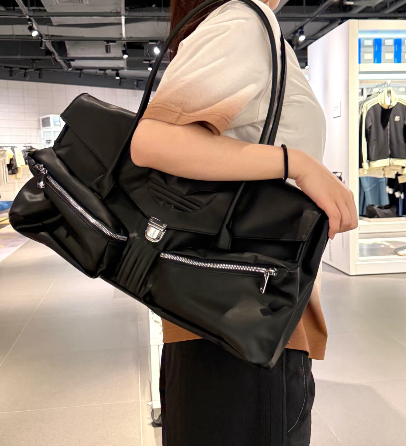 Adidas New Black Leather Bag