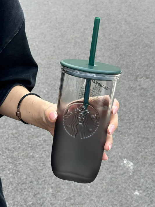 Starbucks Matte Black Straw Glass