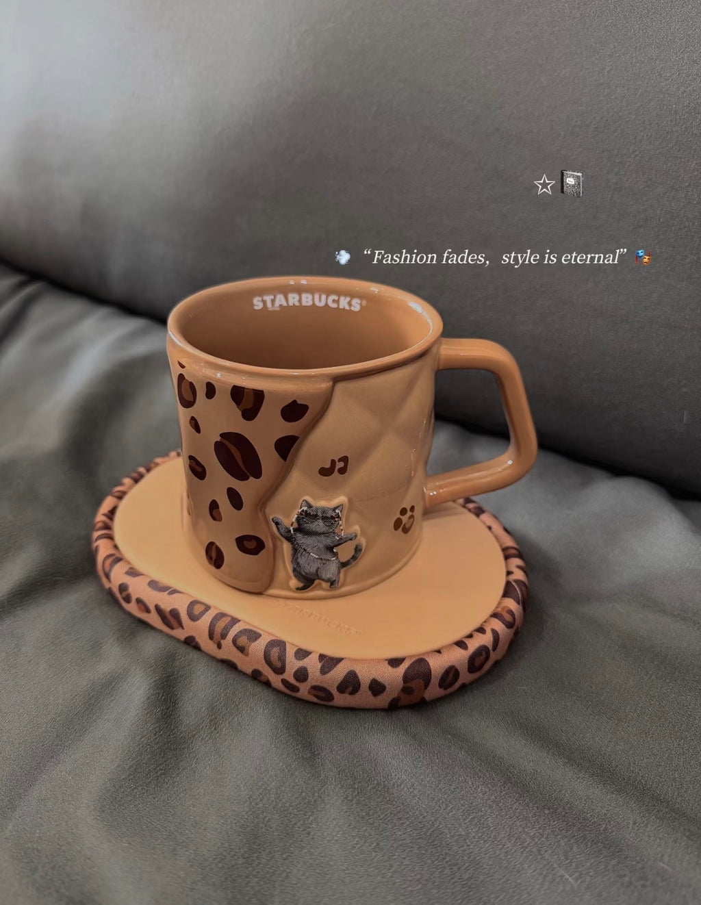 Starbucks Leopard Mug with Coaster