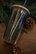 Starbucks All Black Starry Straw Glass Tumblr