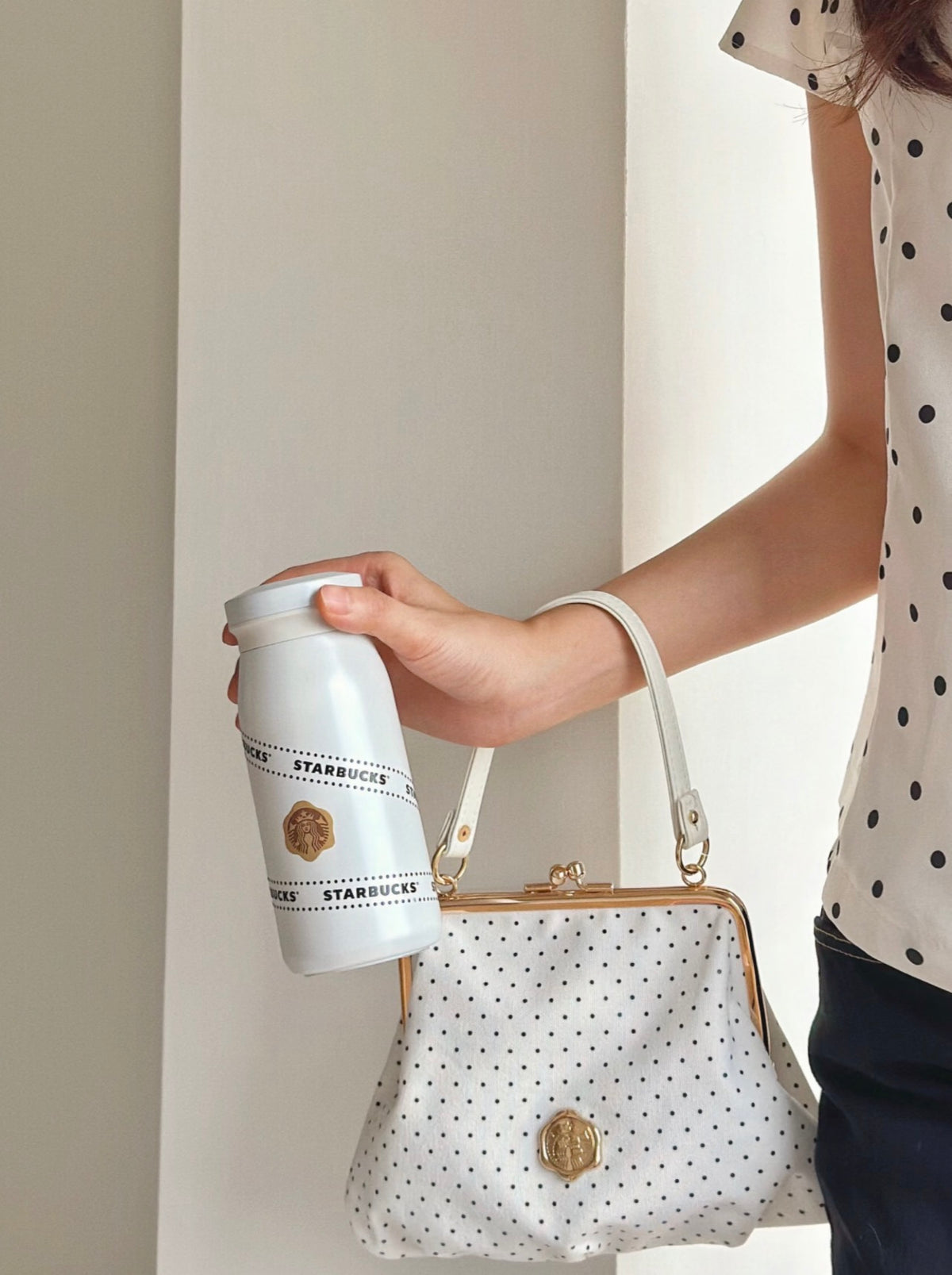 Starbucks x Polka Dots White Bag Tumblr Set