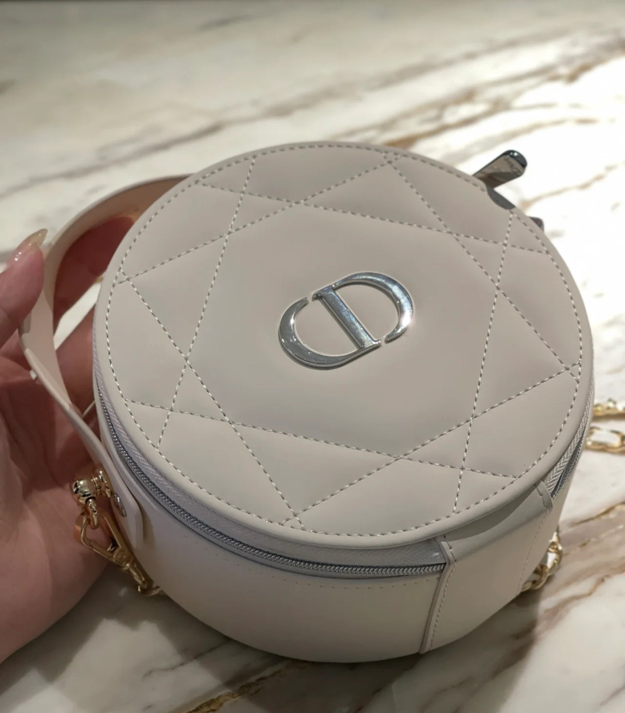 Dior Pink Round Vanity Bag