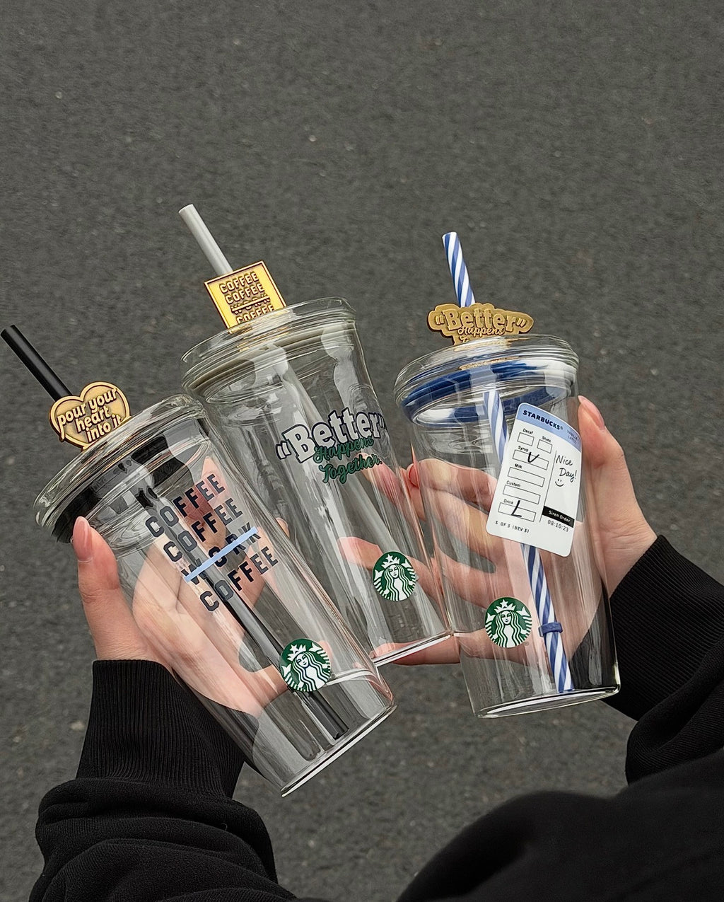 Starbucks Denim Straw Glass Tumblr