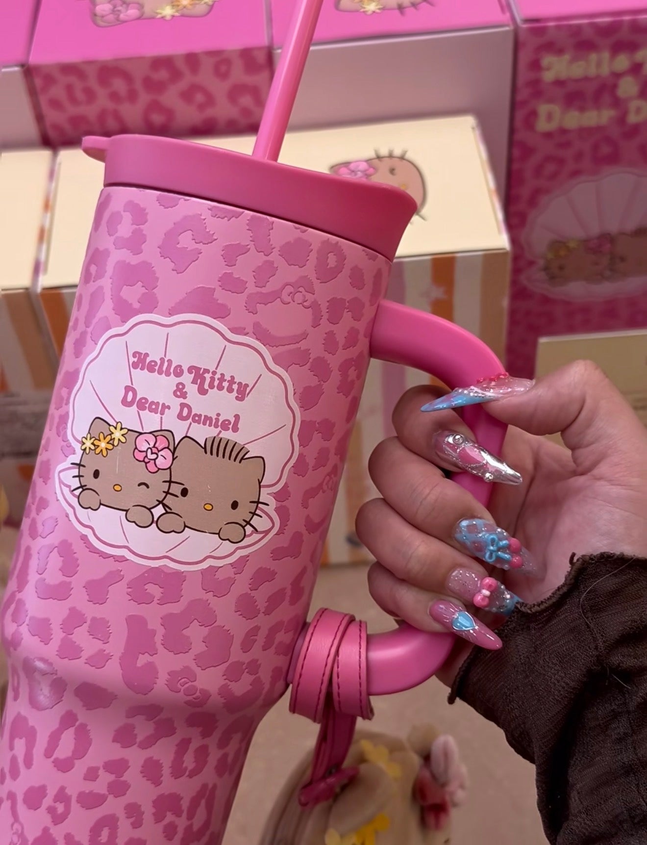 TBH x Pink Leopard Hello Kitty & Dear Daniel Thermos