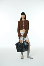 GentleWoman Black Carryall PU Tote Bag