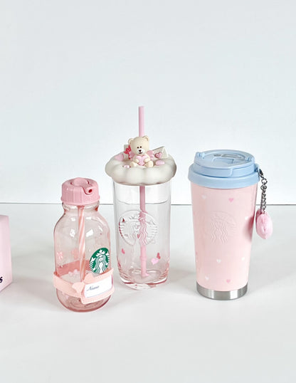 Starbucks Pink Ribbon Straw Clear Glass