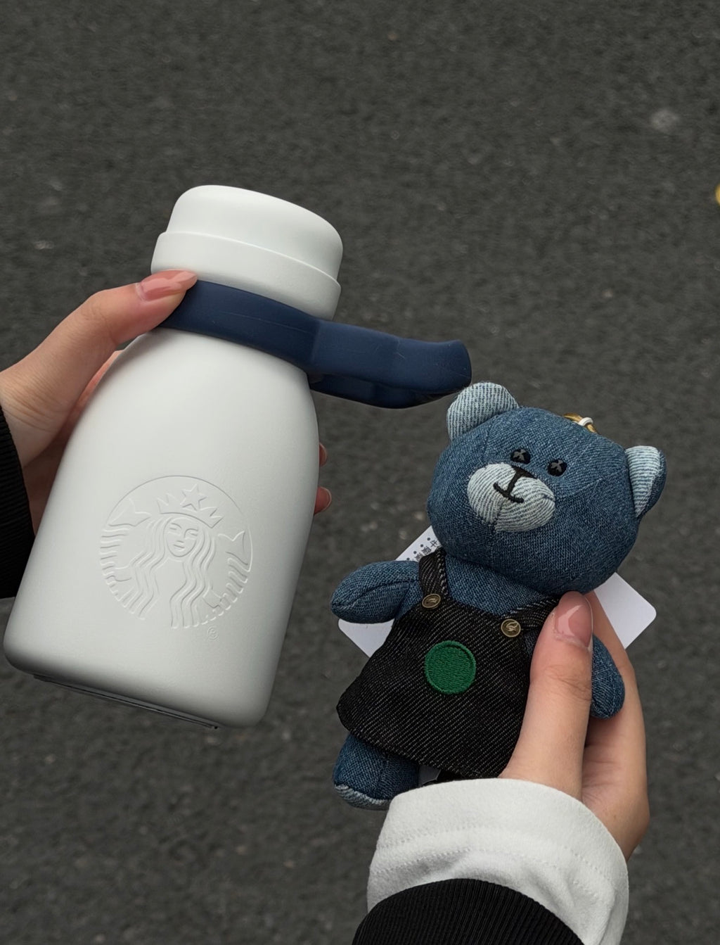 Starbucks Denim Milk Tumblr with Bear