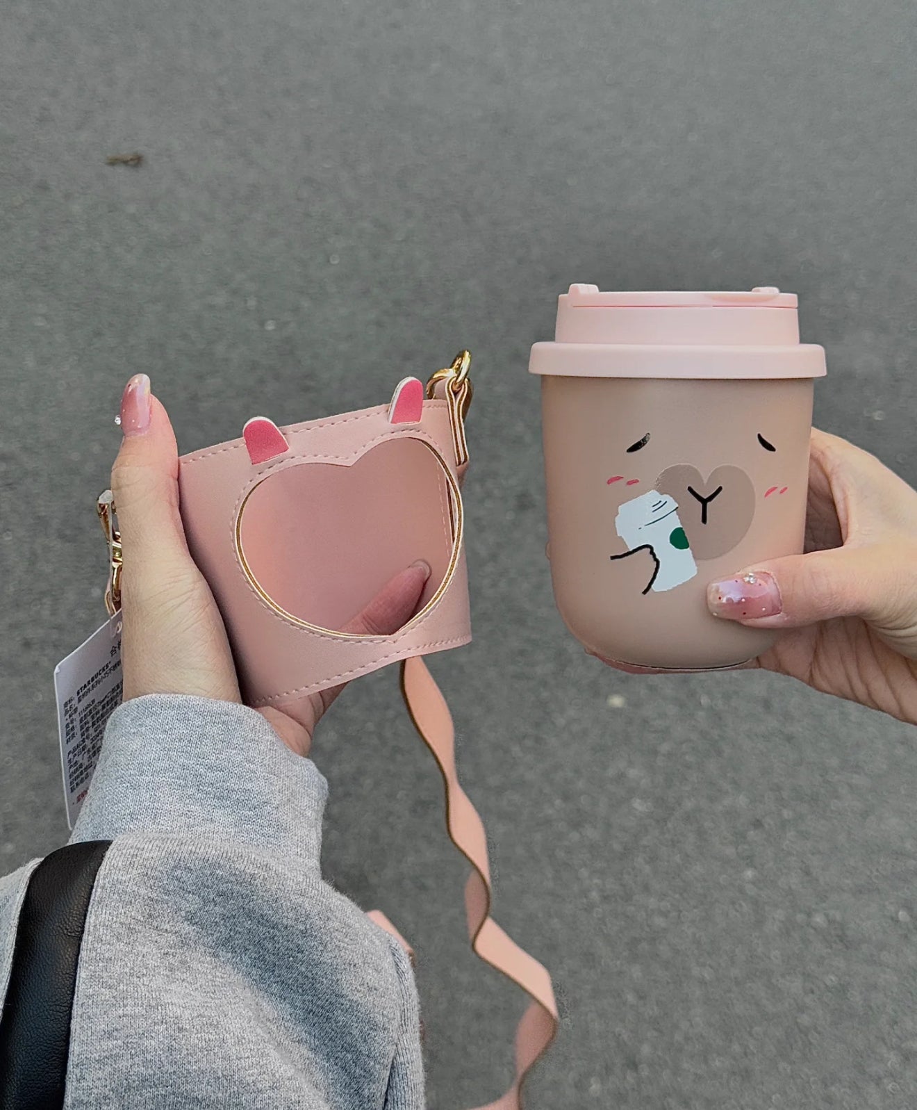Starbucks CapyBara Hot Tea Flask with Cup Holder