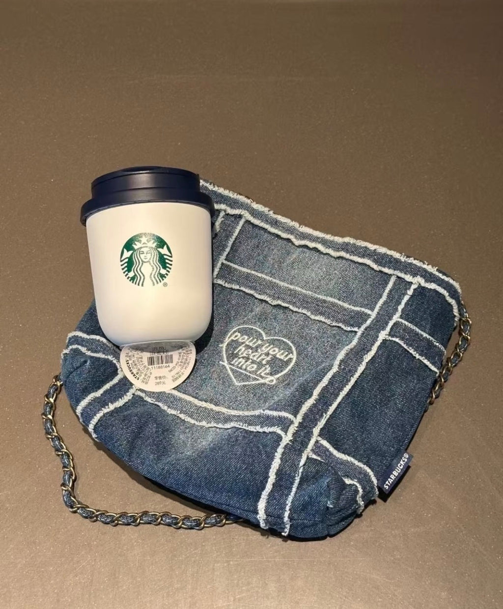 Starbucks Denim Tumblr Cup with Bag