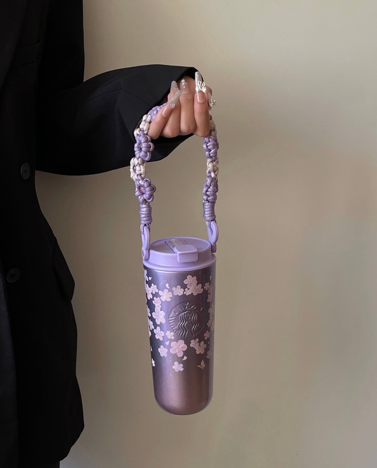 Starbucks Sakura Crochet Handle Flask