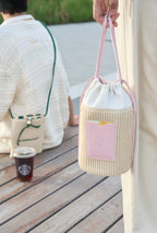 Starbucks Pink Rattan Bag