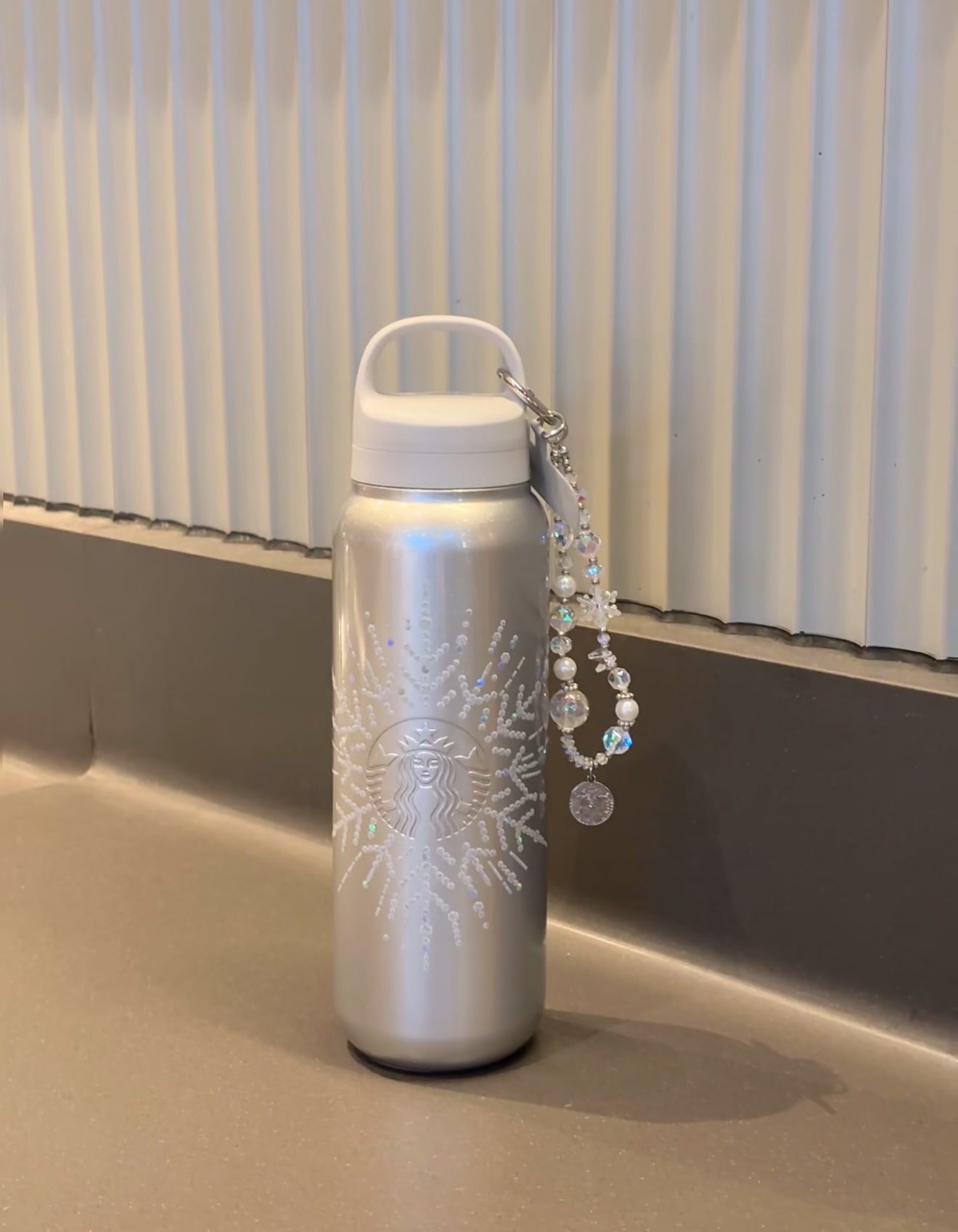 Starbucks Winter Thermos Tumblr with Phone Chain