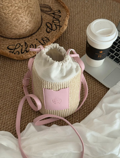 Starbucks Pink Rattan Bag