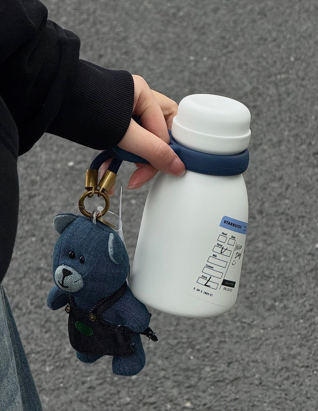 Starbucks Denim Milk Tumblr with Bear