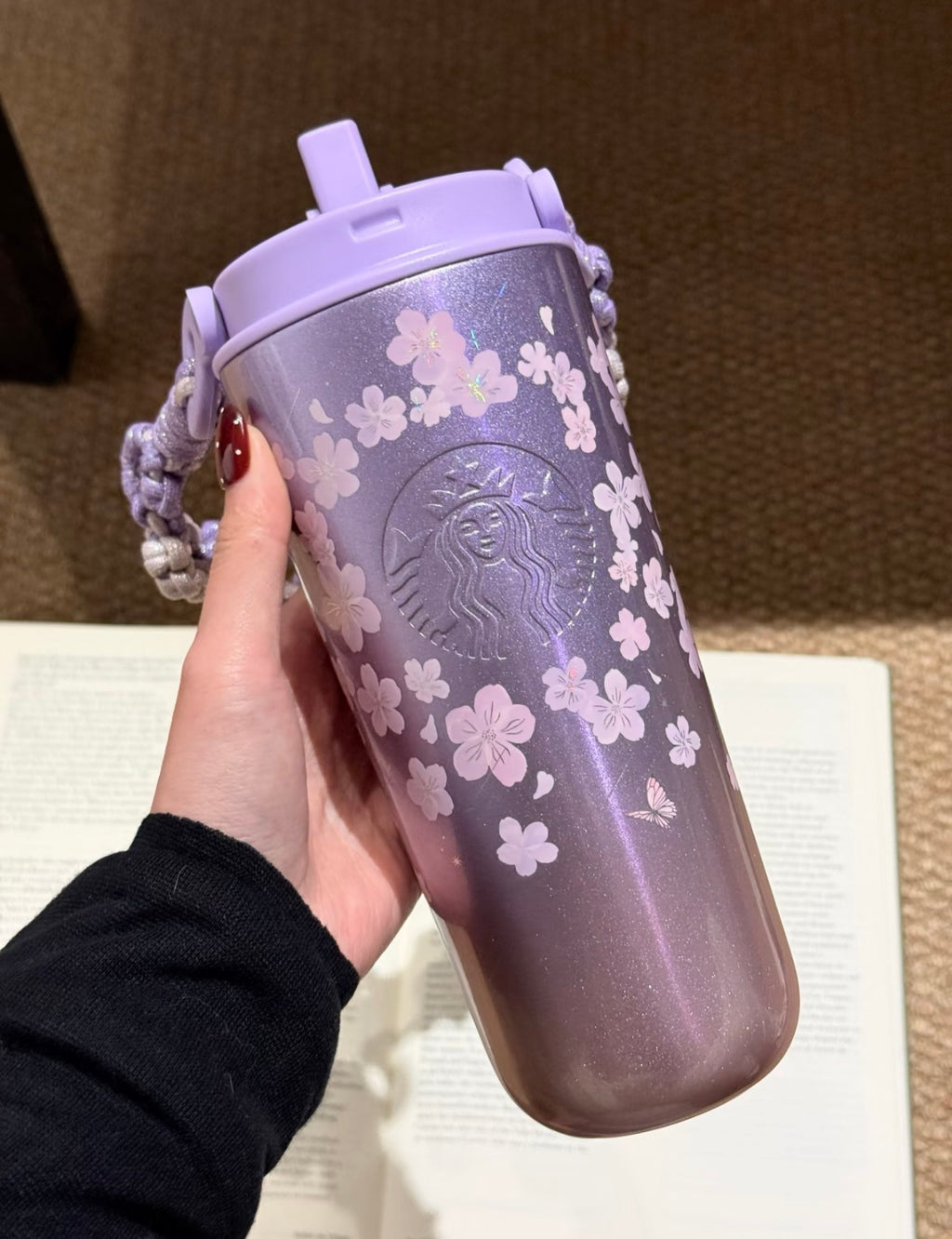 Starbucks Sakura Crochet Handle Flask