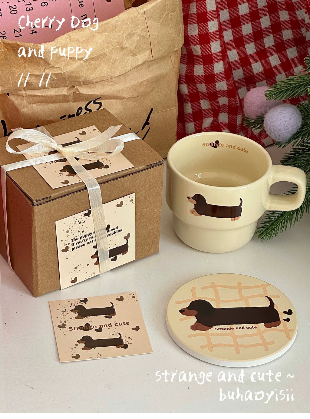 Dachshund Dog Mug with Lid