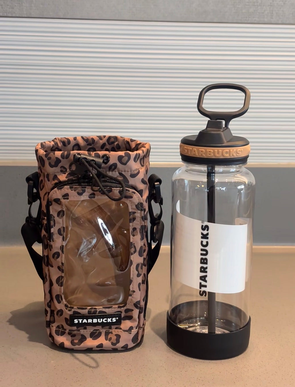Starbucks Leopard Drinking Bottle with Cover