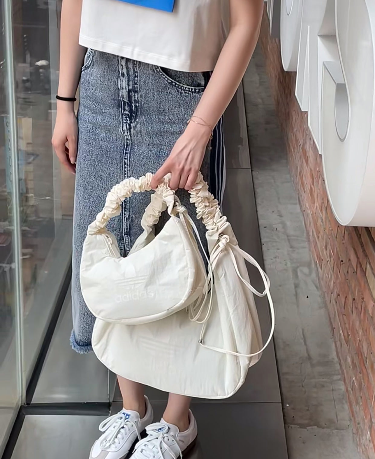 Adidas White Shoulder Bag