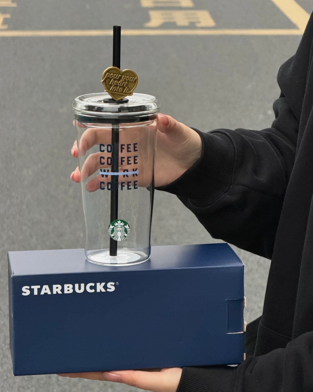 Starbucks Denim Straw Glass Tumblr