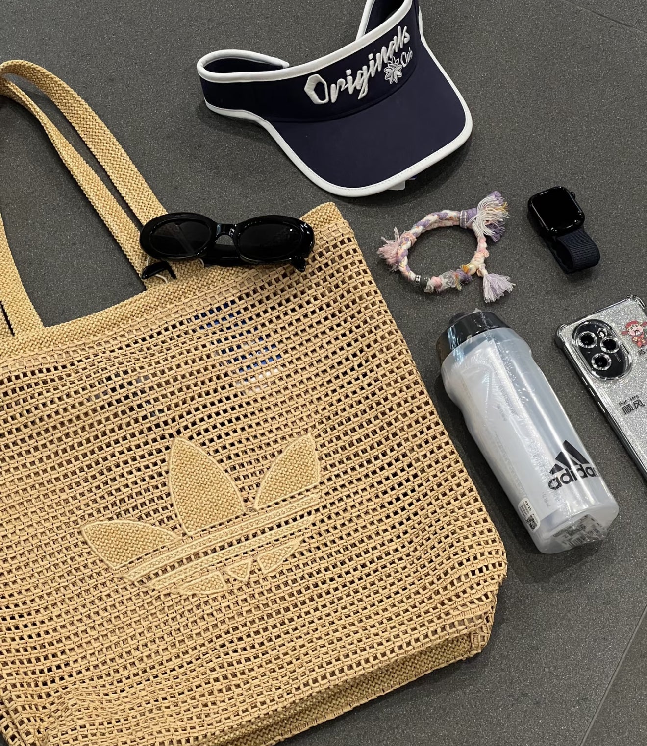Adidas Summer Straw Tote Bag