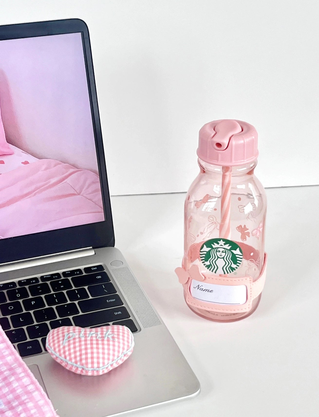 Starbucks Pink Ribbon Straw Clear Glass
