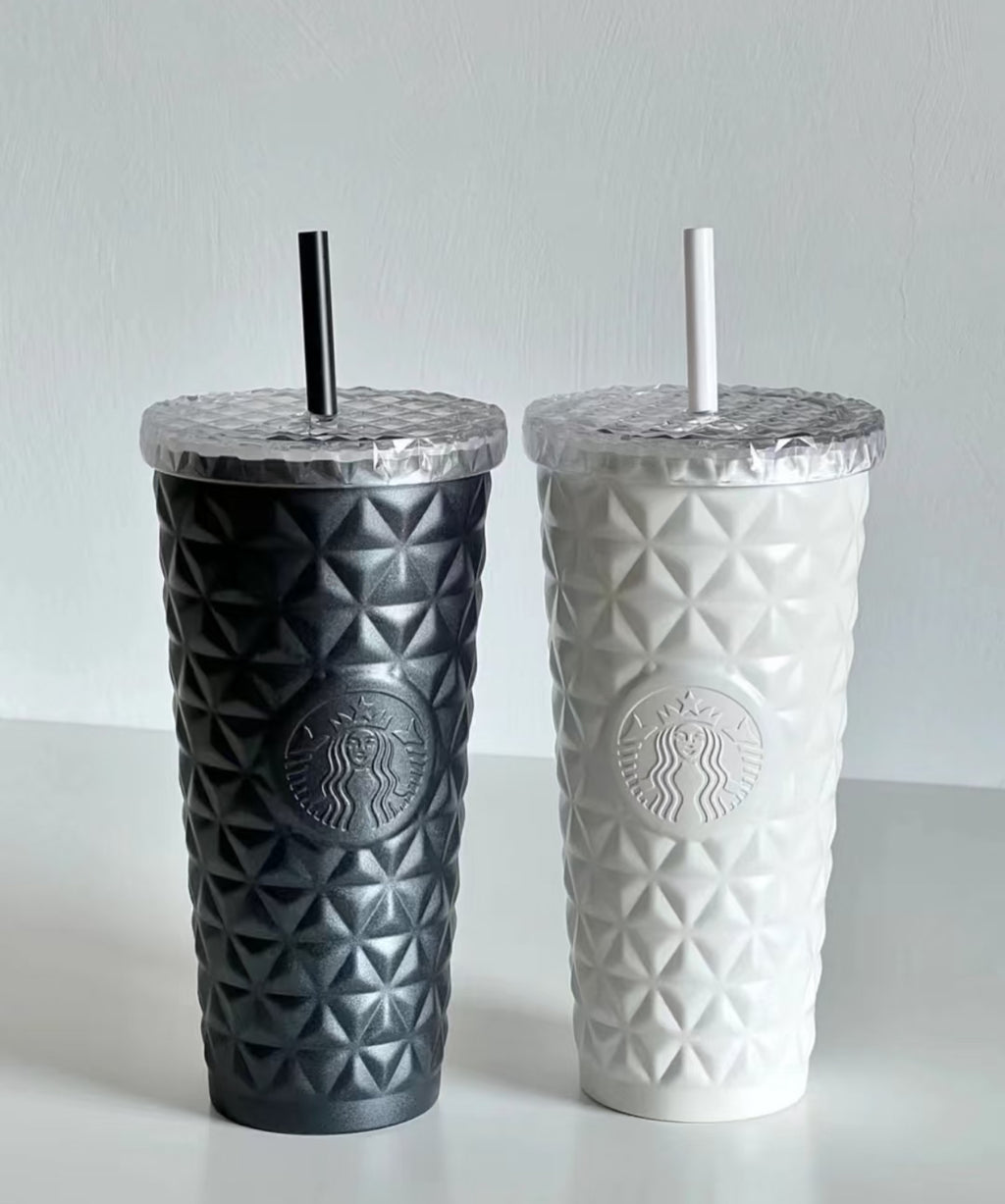 Starbucks Black & White Couple Glass Flasks